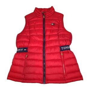 NEW TOMMY HILFIGER SPORT VEST Red Full Zip Front puffer sz L Large NEW